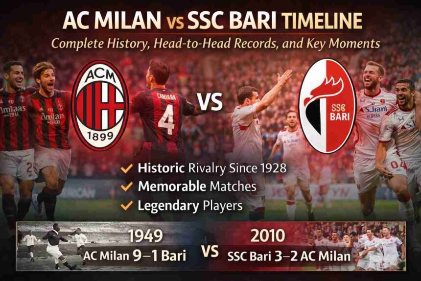 AC Milan vs SSC Bari Timeline