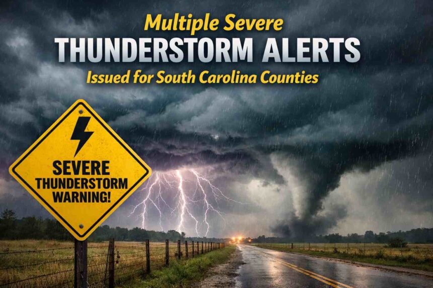 Multiple Severe Thunderstorm Alerts Issued for South Carolina Counties