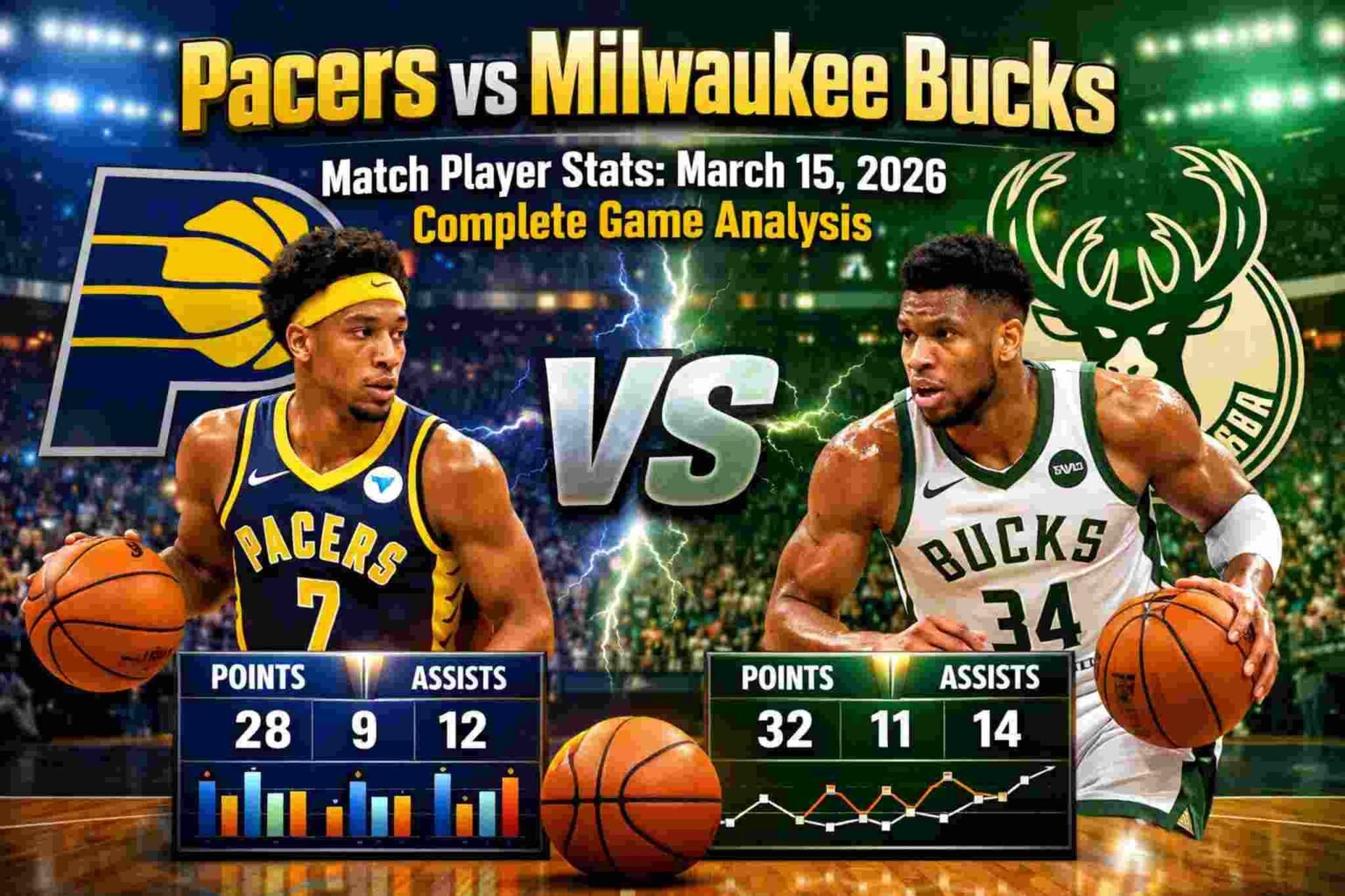 Pacers vs Milwaukee Bucks Match Player Stats