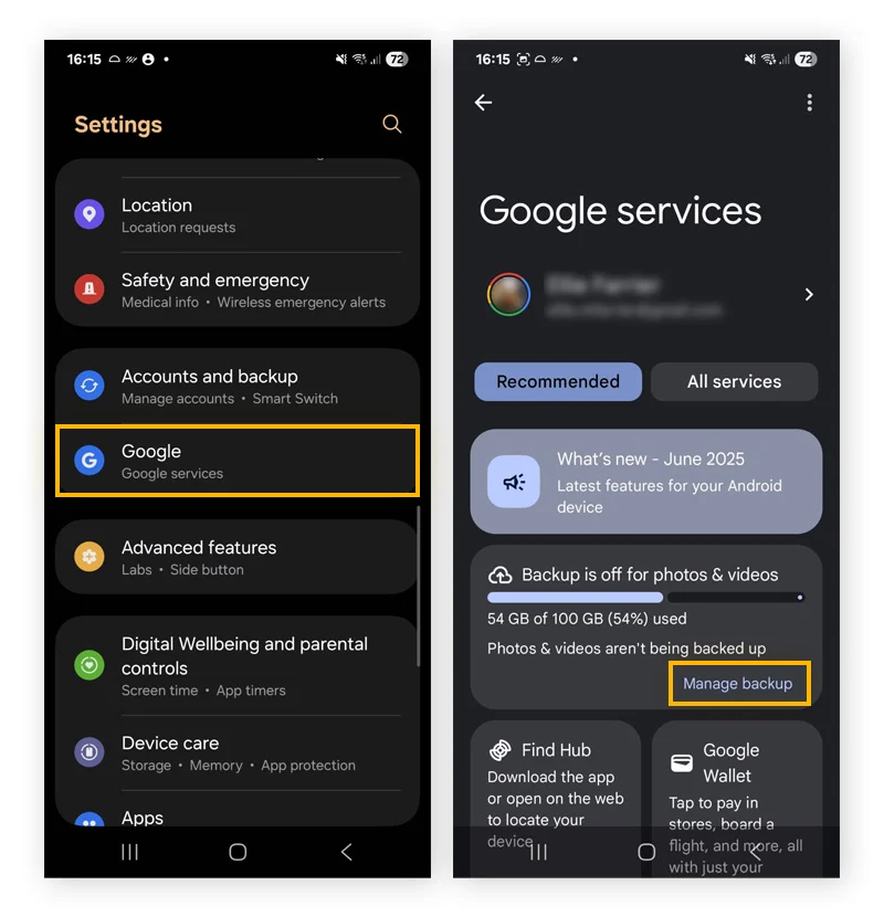 Restore Contacts Using Google Account Backup