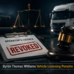 Byron Thomas Williams vehicle licensing penalties